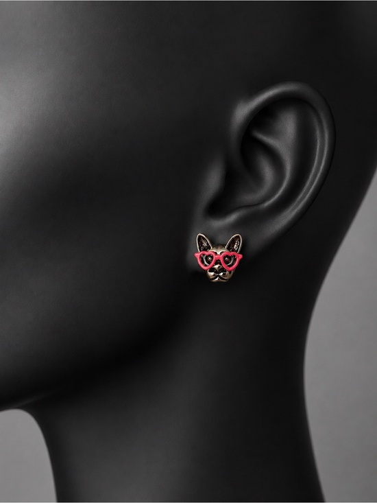 paparazzi Jewelry - Paparazzi Dog Face Stud Earrings with Pink Heart Sunglasses NWT